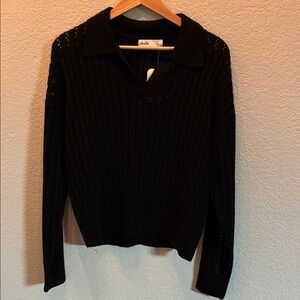 NWT Elodie pointelle ribbed sweater